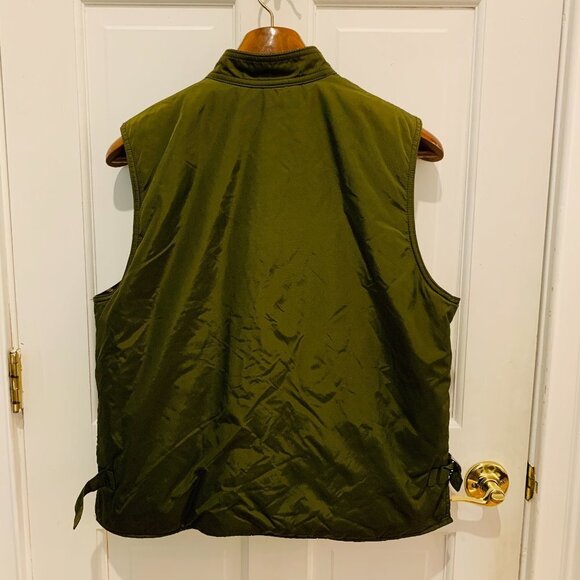 Lauren RL Ralph Lauren Vest Womens Medium Green Hunting Dog Print - Picture 2 of 12